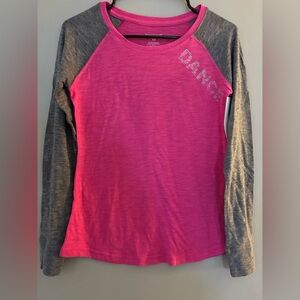 Pink and Gray Dance Women’s Long Sleeve Dance Shirt Small